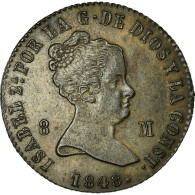 Monnaie, Espagne, Isabel II, 8 Maravedis, 1848, Jubia, SUP, Cuivre, KM:531.2 - Eerste Muntslagen