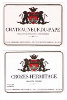 2 étiquettes Crozes-Hermitage Et Chateauneuf-du-Pape (Côtes-du-Rhône), Caves Des Papes, Chateauneuf-du-Pape (Vaucluse) - Côtes Du Rhône