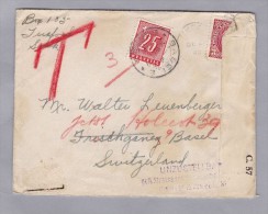 Heimat Schweiz Nachporto 1941-04-24 Taxierter Zensurbrief Aus Canada Juxord Vermerk Unzustellbar - Taxe