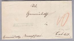 Heimat AG Meerenschwand 185? Blau Lang-Kursiv-Stempel Auf Grossem Briefteil Nach Bosswil - ...-1845 Préphilatélie