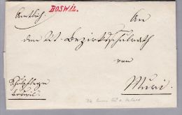 Heimat AG BOSWYL 18?? Auf Amtlich Brief Hülle  Nach Muri - Seltener Stempel - ...-1845 Prefilatelia