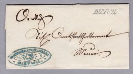 Heimat AG DIETWIL Ca 1857 Blau Kursiv-Lang-Stempel Auf Amtlich Brief Nach Buttwil - ...-1845 Precursores