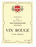 Étiquette Réserve De La Mutuelle Saint-François-Xavier Froyennes, Années 1970 - Religiöses