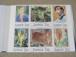 SVEZIA SVERIGE 1988 CARNET LIBRETTO ARTE QUADRI - INTEGRO - Blocks & Sheetlets