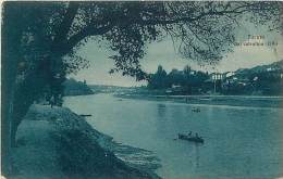 TORINO. IL FIUME PO VISTO DAL VALENTINO. NOSTALGICA CARTOLINA ANNI '20 - Parken & Tuinen