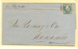 CARTA HABANA A MANZANILLO FRANQ CON MANUSCRISTO POR RAPIDO - Cuba (1874-1898)