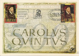 Carte-souvenir De L´Emission Commune Avec L´Espagne - COB N° 2887HK - 500ème Anniversaire Naissance De Charles Quint - Souvenir Cards - Joint Issues [HK]
