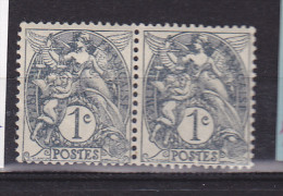 FRANCE N° 107a 1C GRIS BLANC TYPE IB PLUME COUPEE NEUF SANS CHARNIERE - Neufs