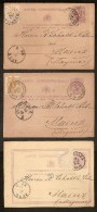 3 Postkaarten Van 5 Centimes Waarbij 2 X Nr. 28 En Allen Verstuurd Naar  MAINZ (DUITSLAND) ! Inzet Aan 10 € ! - 1869-1888 Lion Couché (Liegender Löwe)