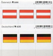 2x3 In Farbe Flaggen-Sticker Österreich+BRD 7€ Kennzeichnung Alben Karten Sammlung LINDNER 630+644 Flags Austria Germany - Sonstige & Ohne Zuordnung