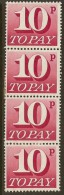 GB 1970 10p Postage Due X 4 SG D84 U #BB61 - Taxe