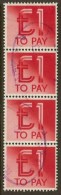 GB 1982 £1 Postage Due X 4 SG D99 U #BB51 - Taxe