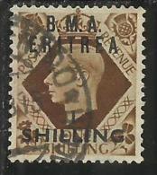 OCCUPAZIONI STRANIERE ERITREA 1948 1949 B. M. A. 1 SH SU 1 S BMA TIMBRATO USED - Eritrée