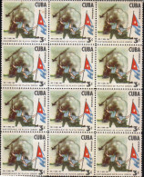 G)1962CUBA, AIRPLANE-BEACH-FLAG-SOLDI ERS, GIRON BEACH ANNIVERSARY, BLOCK OF 12, MNH - Nuovi