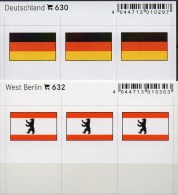 2x3 In Farbe Flaggen-Sticker Berlin+BRD 7€ Kennzeichnung Alben Bücher Sammlungen LINDNER 630+632 Flag Westberlin Germany - Geografia