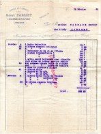 87 - LIMOGES - FACTURE GARAGE DE L' UNIVERS  HENRI PARISET -2 AVENUE GARIBALDI ET 22 RUE DES FEUILLANTS -1922 - Auto's