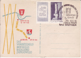 1965 3.4 Special Cancel, Commemoration Of Liberation Of Gdansk By Zapasowy Batalion - Covers & Documents