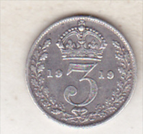 Great Britain 3 Pence 1919 Silver Coin - Sonstige & Ohne Zuordnung