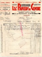 87 - LIMOGES - FACTURE IMPRIMERIE " LES PAPIERS DU CENTRE " PAPETERIE- MERIGNAC-MARTIN-RIBIERE-84 RUE MONTMAILLER-1941 - Imprimerie & Papeterie