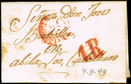 AVILA PREF. - 1849 CARTA CIRC. DE MADRID A AVILA - PORTEO 1R - ...-1850 Prefilatelia