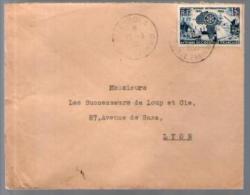 AOF Lettre CAD ??bola Guinée 13-08-1956 / Tp Rotary Seul Pour Loup & Cie Lyon - Au Dos CAD Conakry 14-08-1956 - Brieven En Documenten