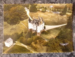 GUEMENE PENFAO (44). VUE AERIENNE SUR LE CHATEAU DE JUZET . ANNEE 1971 - Guémené-Penfao