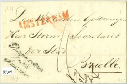 E.o. HANDGESCHREVEN BRIEF Uit 1817 Van De BURGEMEESTER Te AMSTERDAM Aan SECRETARIS Van De STAD BRIELLE (8404) - ...-1852 Voorlopers
