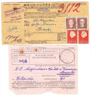 1950 Mi#20+30 In Waag.Paar Auf Paketkarte Ab "Hollandia28.7.61" Nach MERAUKE Mit AK-Stempel - Netherlands New Guinea