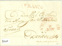 E.o. BRIEFOMSLAG Uit 1831 Van AMSTERDAM FRANCO Naar DORDRECHT K.29 + K.33  (8400) - ...-1852 Prephilately