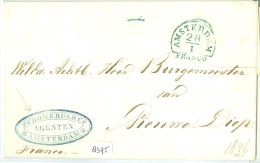 E.o. BRIEFOMSLAG Uit 1846 Van AMSTERDAM Aan De BURGEMEESTER Te NIEUWEDIEP Via DEN HELDER  (8395) - ...-1852 Vorläufer