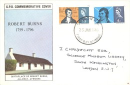 GREAT BRITAIN. FDC ROBERT BURNS. 1966 - 1952-71 Ediciones Pre-Decimales