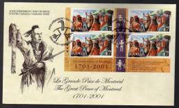 Paz En Montreal - Nativos Americanos - Indios - 2001 - Canada - Cover - Sobre Fdc - Indianer