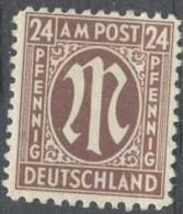 Bizone 1945 AM-Post Deutscher Druck Gez 11*11,5 Mi 27 Bz / YT 12 / Sc 7N8 Ungebraucht / Neuf Avec Charniere / MH - Postfris