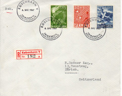 DANEMARK LETTRE RECOMMANDEE POUR LA SUISSE 1947 - Covers & Documents