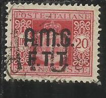 TRIESTE A 1947 AMG-FTT SOPRASTAMPATO D´ITALIA ITALY OVERPRINTED SEGNATASSE TAXES TASSE LIRE 20 USATO USED - Taxe