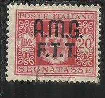 TRIESTE A 1947 AMG-FTT SOPRASTAMPATO D'ITALIA ITALY OVERPRINTED SEGNATASSE TAXES TASSE LIRE 20 USATO USED OBLITERE' - Strafport
