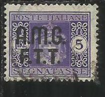 TRIESTE A 1947 AMG-FTT SOPRASTAMPATO D´ITALIA ITALY OVERPRINTED SEGNATASSE TAXES TASSE LIRE 5 USATO USED - Taxe