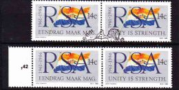 South Africa -1986 25th Anniversary Of The Republic Of South Africa - Pair Used And Pair MNH - Gebruikt