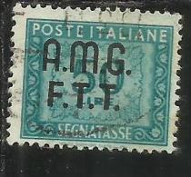 TRIESTE A 1947 1949 AMG-FTT SOPRASTAMPATO D'ITALIA ITALY OVERPRINTED SEGNATASSE TAXES TASSE LIRE 50 USATO USED - Taxe