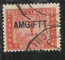 TRIESTE A 1949 1954 AMG-FTT SOPRASTAMPATO D´ITALIA ITALY OVERPRINTED SEGNATASSE TAXES TASSE LIRE 1 USATO USED - Segnatasse