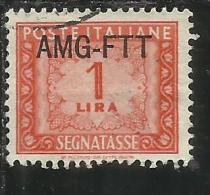 TRIESTE A 1949 1954 AMG-FTT SOPRASTAMPATO D´ITALIA ITALY OVERPRINTED SEGNATASSE TAXES TASSE LIRE 1 USATO USED - Postage Due