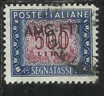 TRIESTE A 1949 1954 AMG-FTT SOPRASTAMPATO D´ITALIA ITALY OVERPRINTED SEGNATASSE TAXES TASSE LIRE 500 USATO USED - Segnatasse