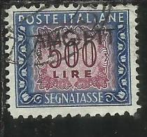 TRIESTE A 1949 1954 AMG-FTT SOPRASTAMPATO D´ITALIA ITALY OVERPRINTED SEGNATASSE TAXES TASSE LIRE 500 USATO USED - Taxe