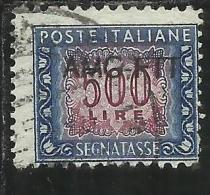 TRIESTE A 1949 1954 AMG-FTT SOPRASTAMPATO D´ITALIA ITALY OVERPRINTED SEGNATASSE TAXES TASSE LIRE 500 USATO USED - Segnatasse