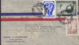 Argentina Por Avion Airmail LIBRERIA PANAMERICANA, BUENOS AIRES 1948 Cover Letra To PHILADELPHIA USA - Poste Aérienne