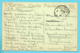 Kaart (LE TREPORT) Van "C.I. A Eu" (Camp D´instruction) Met Stempel Postes Militaires Belgique 5 (1917) - Marcas De La Armada