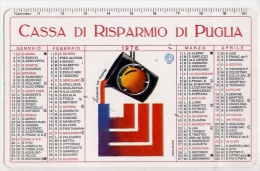 Calendarietto - Cassa Di Risparmio Puglia 1976 - Formato Piccolo : 1971-80