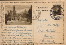 Czechoslovakia- Postal Stationery Postcard 1937 -  Praha - Postales