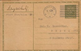 Czechoslovakia- Postal Stationery Postcard 1928 - Cartes Postales