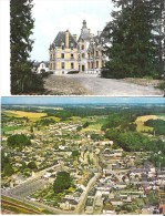 VIBRAYE. 2 CP Cpsm (9X14) Le Château) - Vue Générale Aérienne - Vibraye